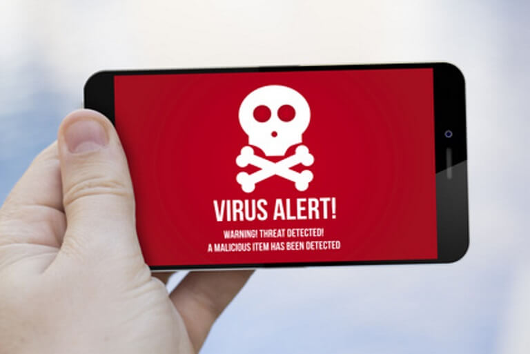 Virus-Alarm auf Smartphone